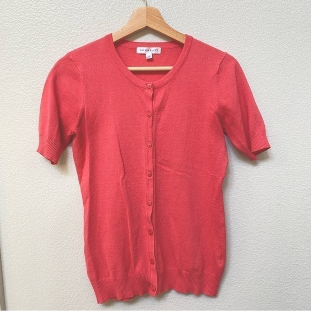 Closet Closing 🚧 DownEast Coral Short Sleeve Cardigan M